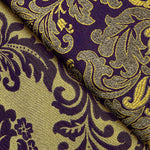 Jacquard Brocado Florencia Roxo e Dourado - Ribes y Casals