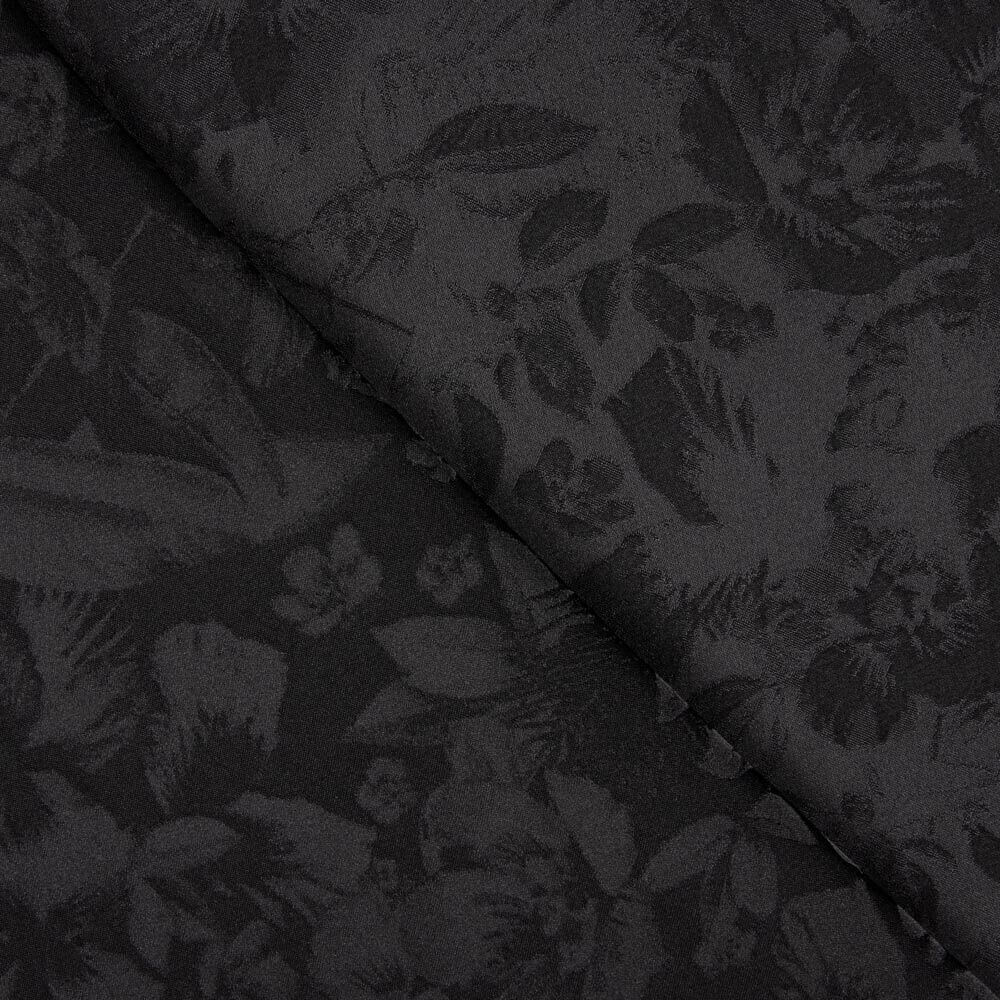 Retal Brocado Flor Negro Rosetón 65x140 cm - Ribes y Casals