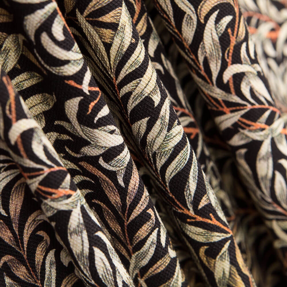 Jacquard Poliéster Folhas - Ribes y Casals