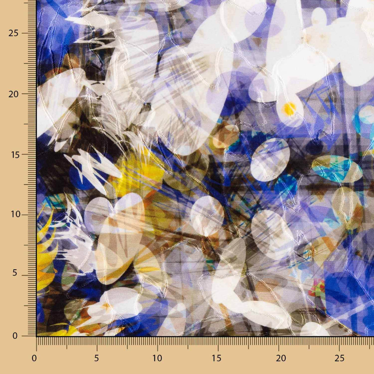 Jacquard Rebrodé Flores Azul - Ribes y Casals