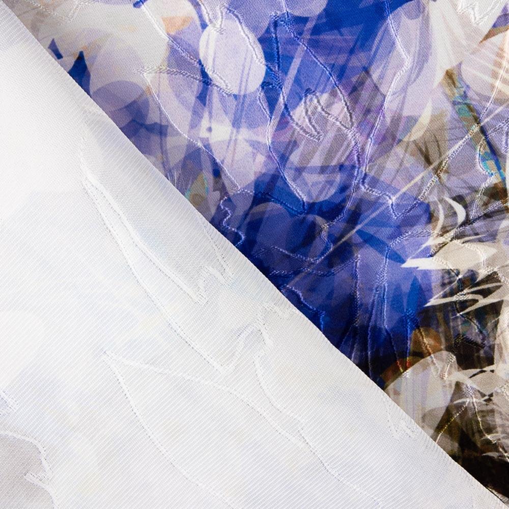 Jacquard Rebrodé Flores Azul - Ribes y Casals