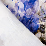 Jacquard Rebrodé Flores Azul - Ribes y Casals