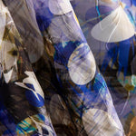 Jacquard Rebrodé Flores Azul - Ribes y Casals