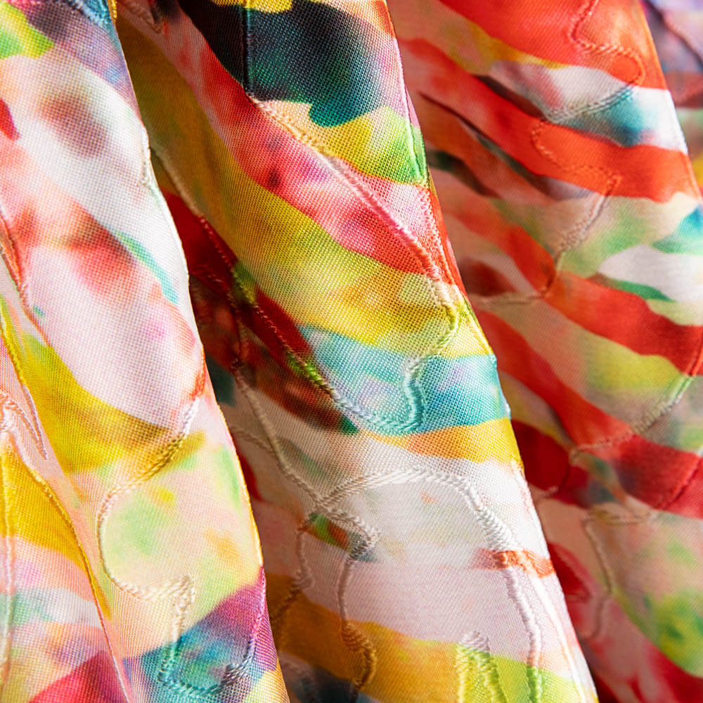 Jacquard Rebrodé Listra Laranja - Ribes y Casals