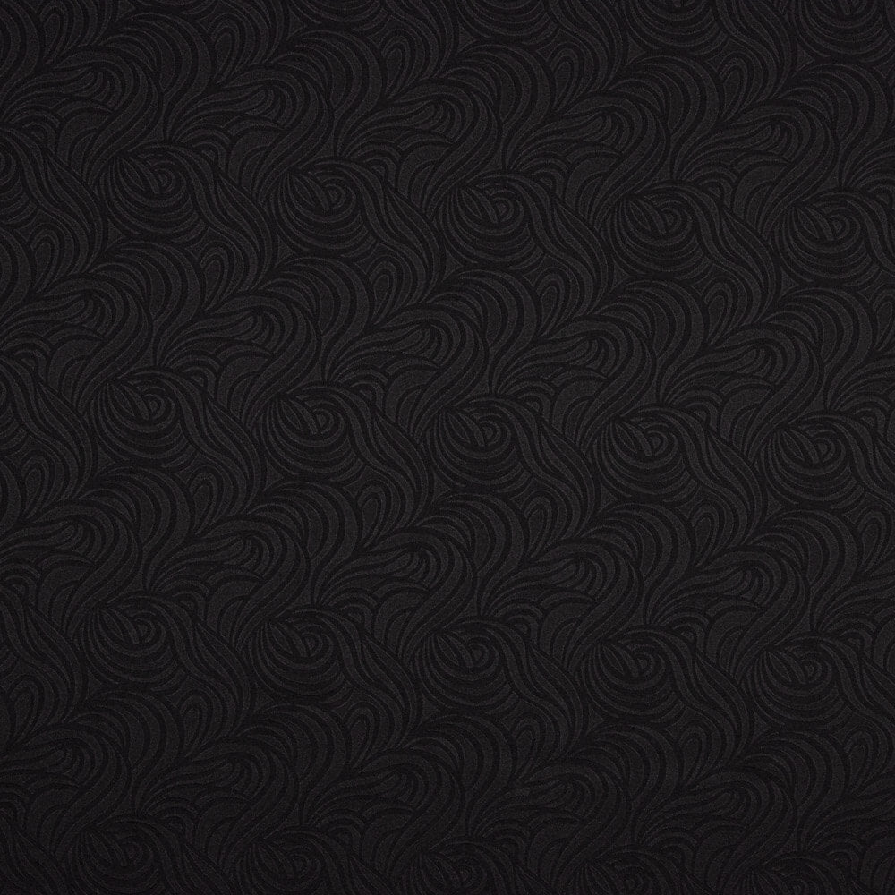 Jacquard Spandex Ondas Preto - Ribes y Casals