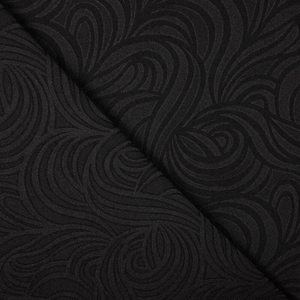 Jacquard Spandex Ondas Preto - Ribes y Casals