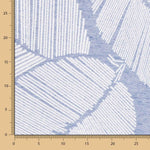 Jacquard Tapeçaria Folhas Anori Azul Denim - Ribes y Casals