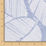 Jacquard Tapeçaria Folhas Anori Azul Denim - Ribes y Casals