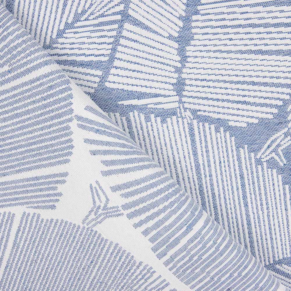 Jacquard Tapeçaria Folhas Anori Azul Denim - Ribes y Casals