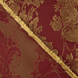Jacquard floral clássico em grená e dourado - Ribes y Casals