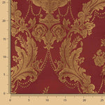 Jacquard floral clássico em grená e dourado - Ribes y Casals