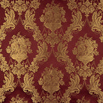 Jacquard floral clássico em grená e dourado - Ribes y Casals