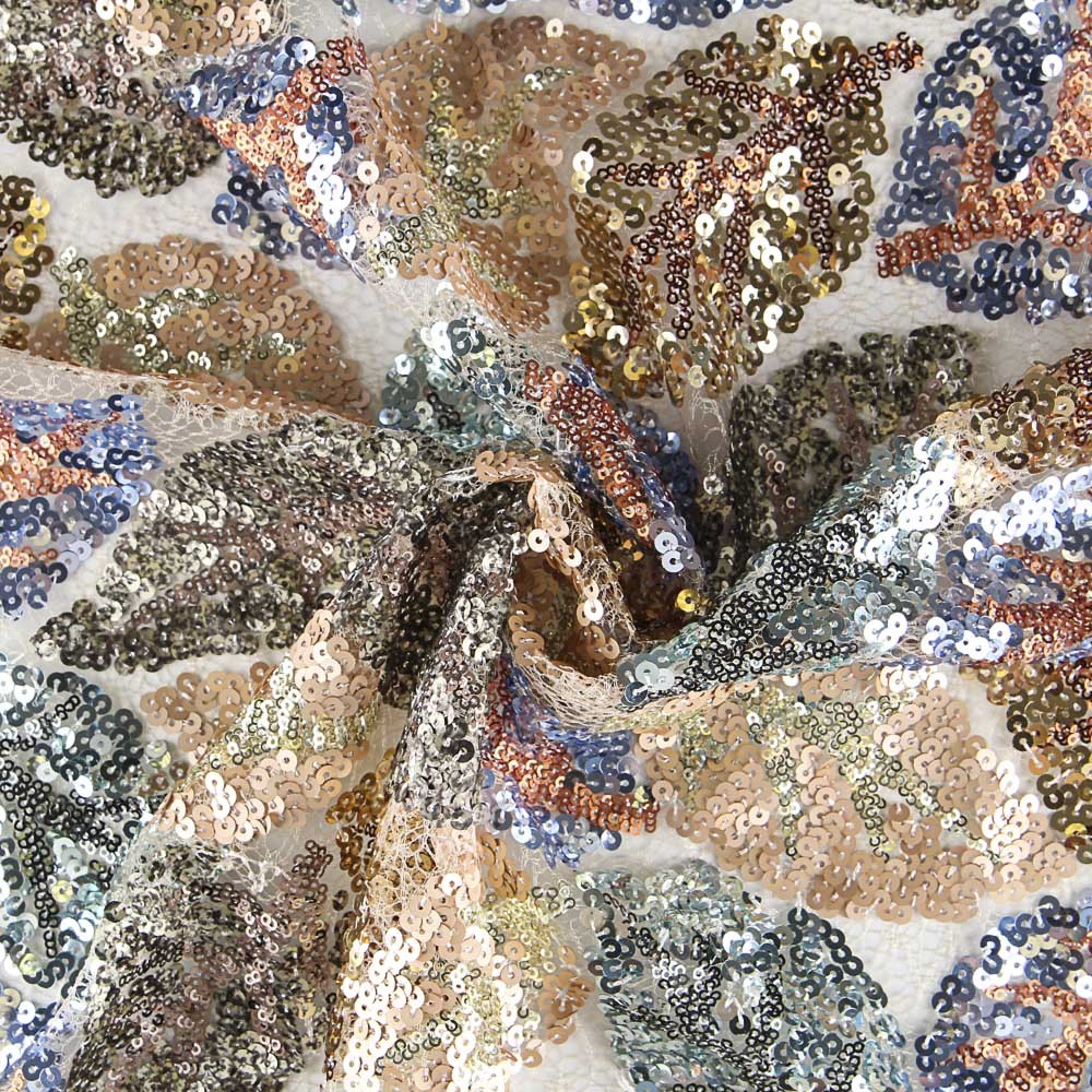 Tecido com Lantejoulas Marselha Colorida - Ribes y Casals