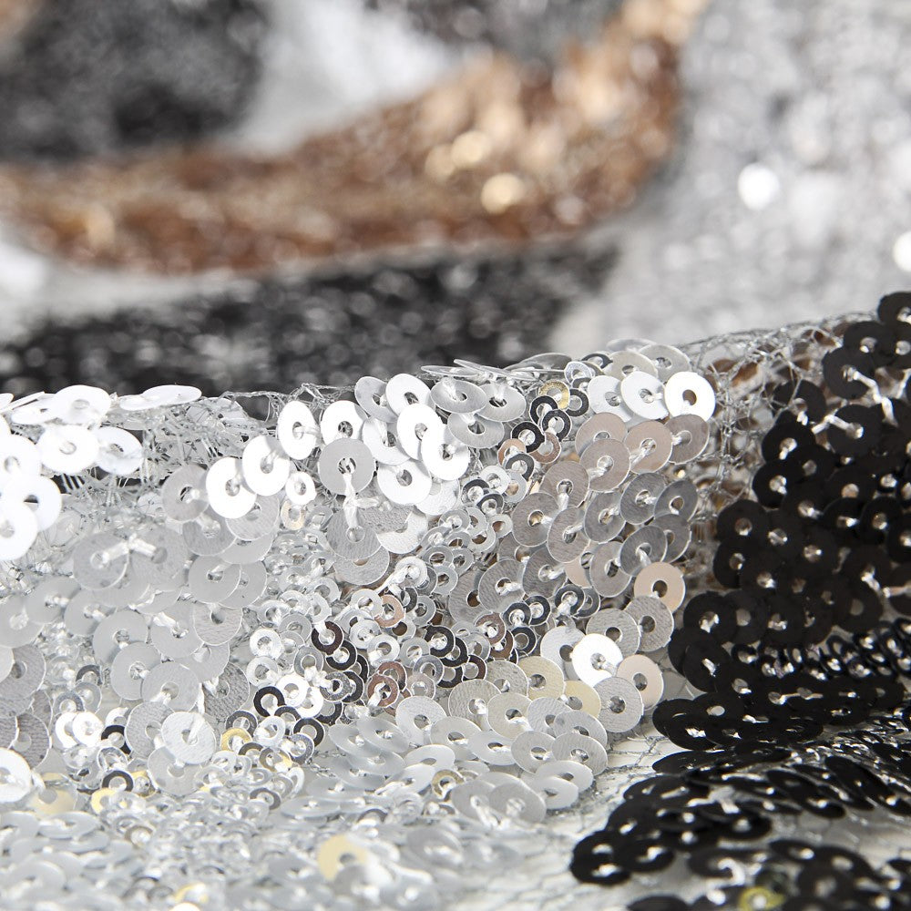 Tecido com Lantejoulas Marselha Prata - Ribes y Casals