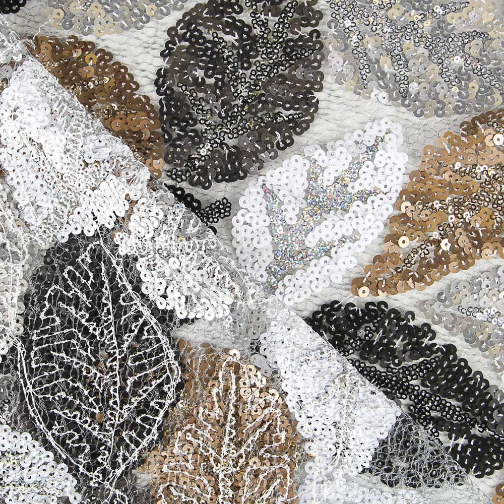 Tecido com Lantejoulas Marselha Prata - Ribes y Casals