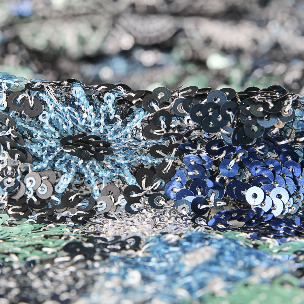 Tecido com Lantejoulas Mônaco Azul - Ribes y Casals