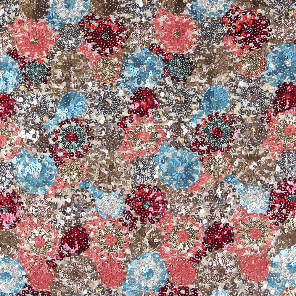 Tecido com Lantejoulas Mônaco Colorida - Ribes y Casals