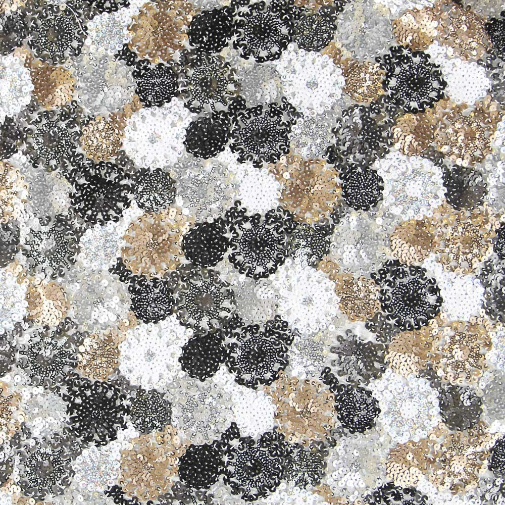 Tecido com Lantejoulas Mônaco Prata - Ribes y Casals