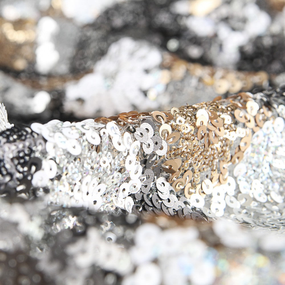 Tecido com Lantejoulas Mônaco Prata - Ribes y Casals