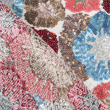 Tecido com Lantejoulas Versalhes Encarnada - Ribes y Casals