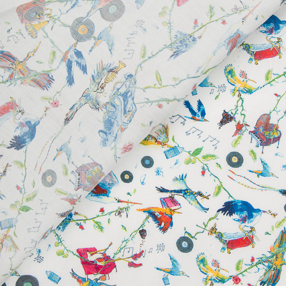 Tecido Liberty Music Branco - Ribes y Casals