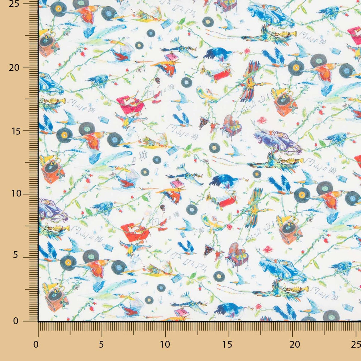 Tecido Liberty Music Branco - Ribes y Casals