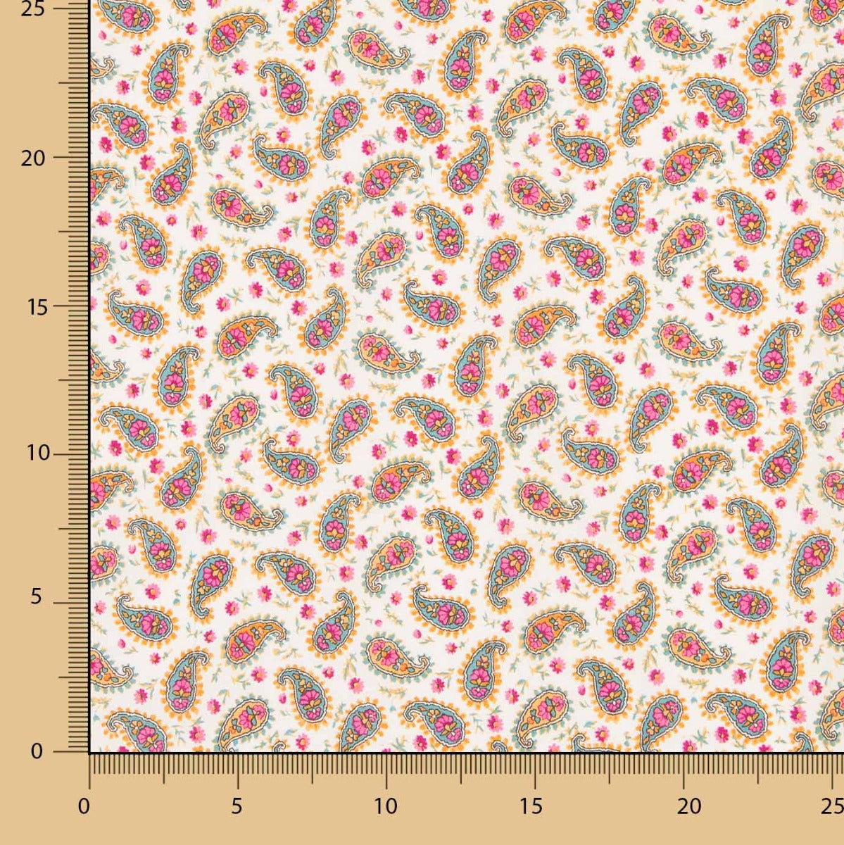 Tecido Liberty Caxemira Cru - Ribes y Casals