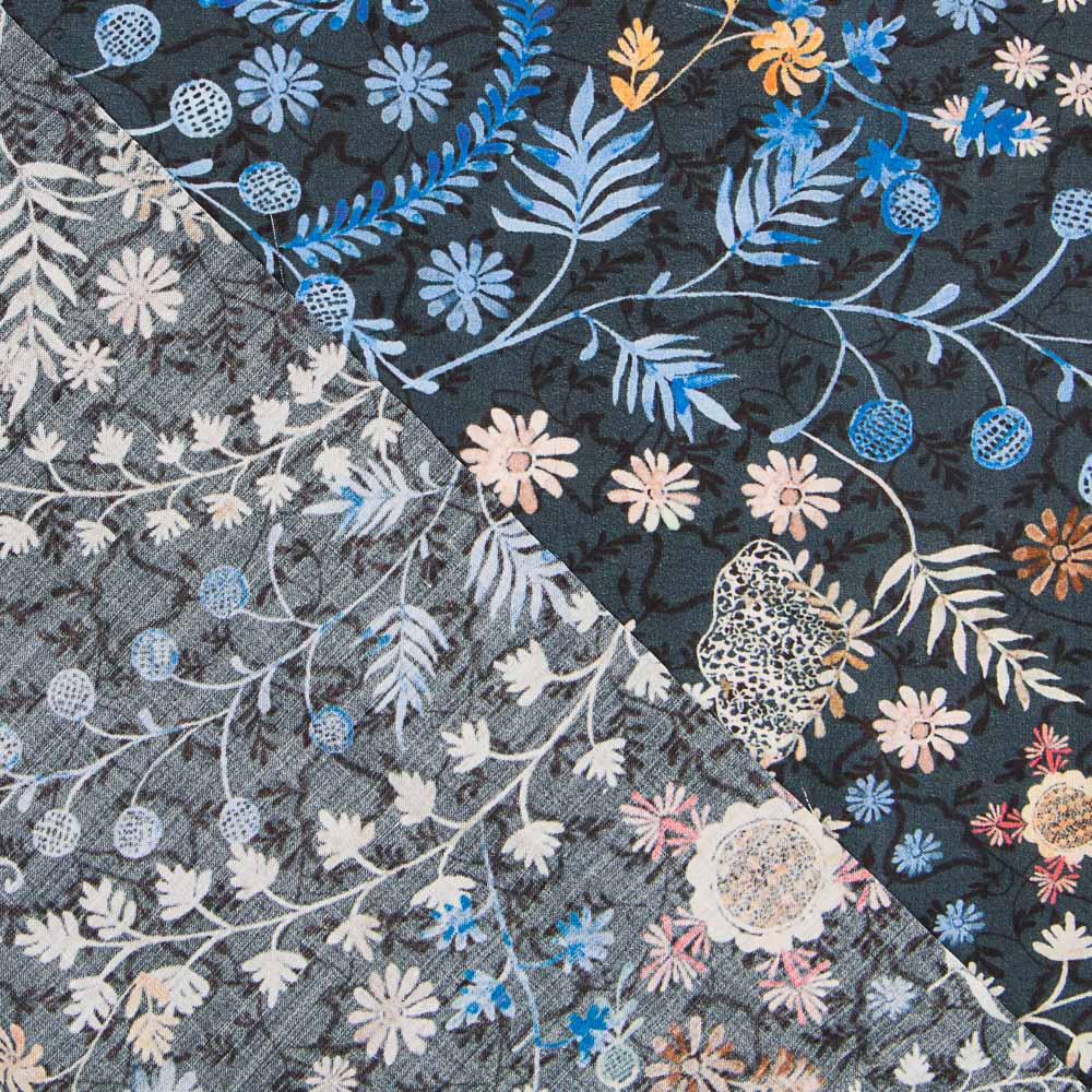 Tecido Liberty Bosque Azul - Ribes y Casals