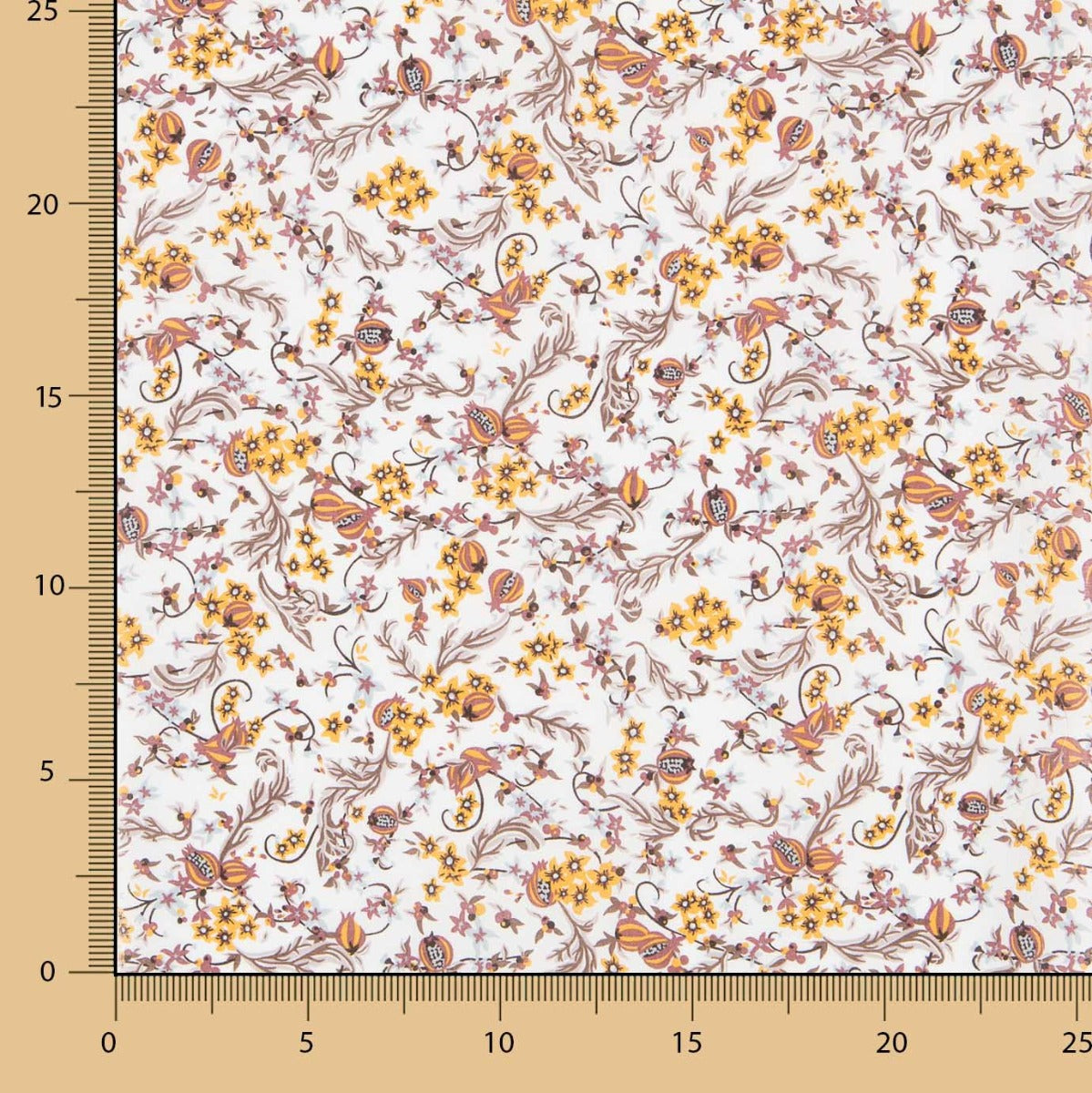 Tecido Liberty Flor Café - Ribes y Casals