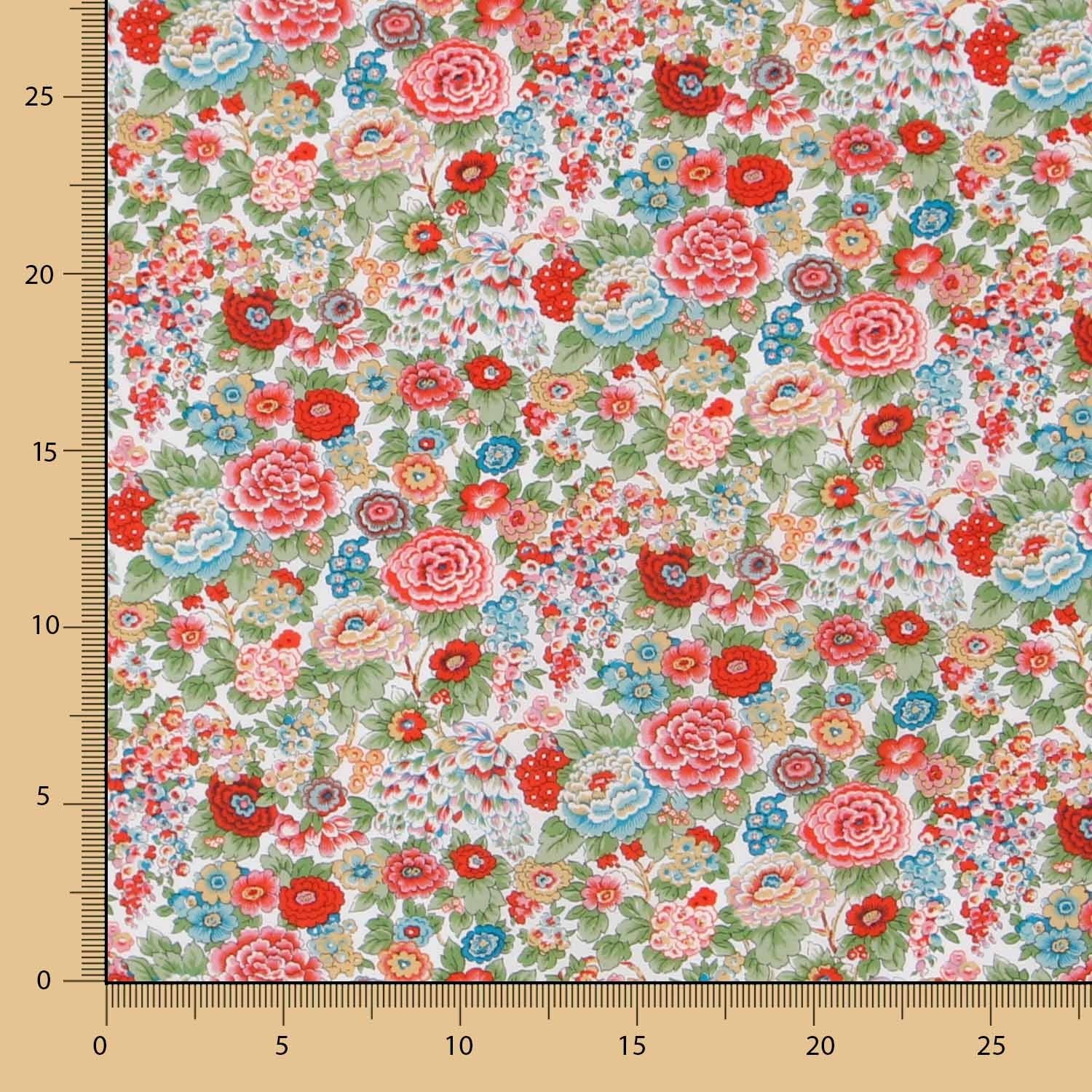 Tecido Liberty London Romance Encarnado - Ribes y Casals