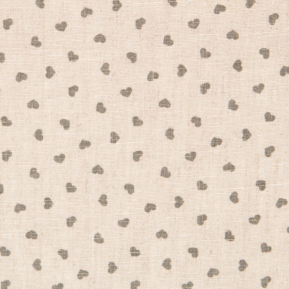 Linho Estampado Corações Cinzento - Ribes y Casals