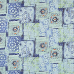 Linho Estampado Étnico Turquesa - Ribes y Casals