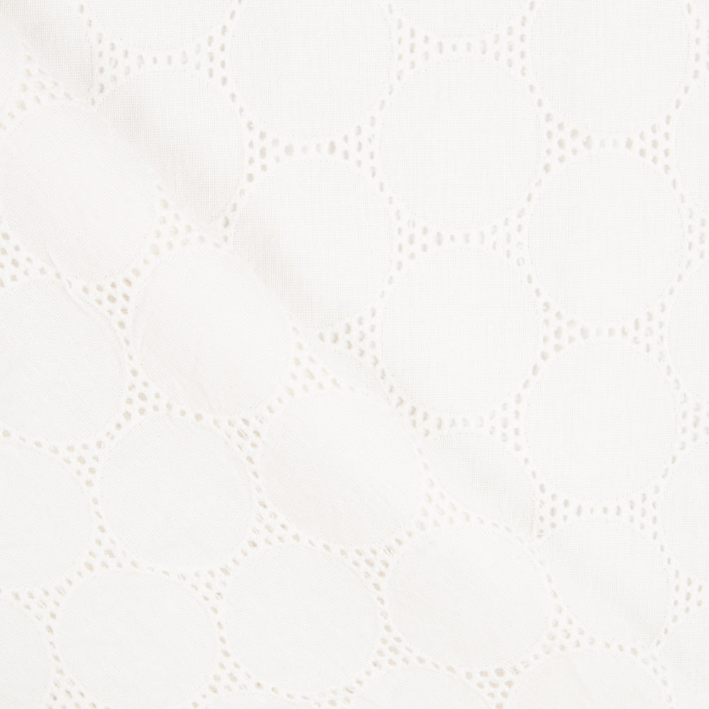 Linho Bordado Geométrico Branco - Ribes y Casals