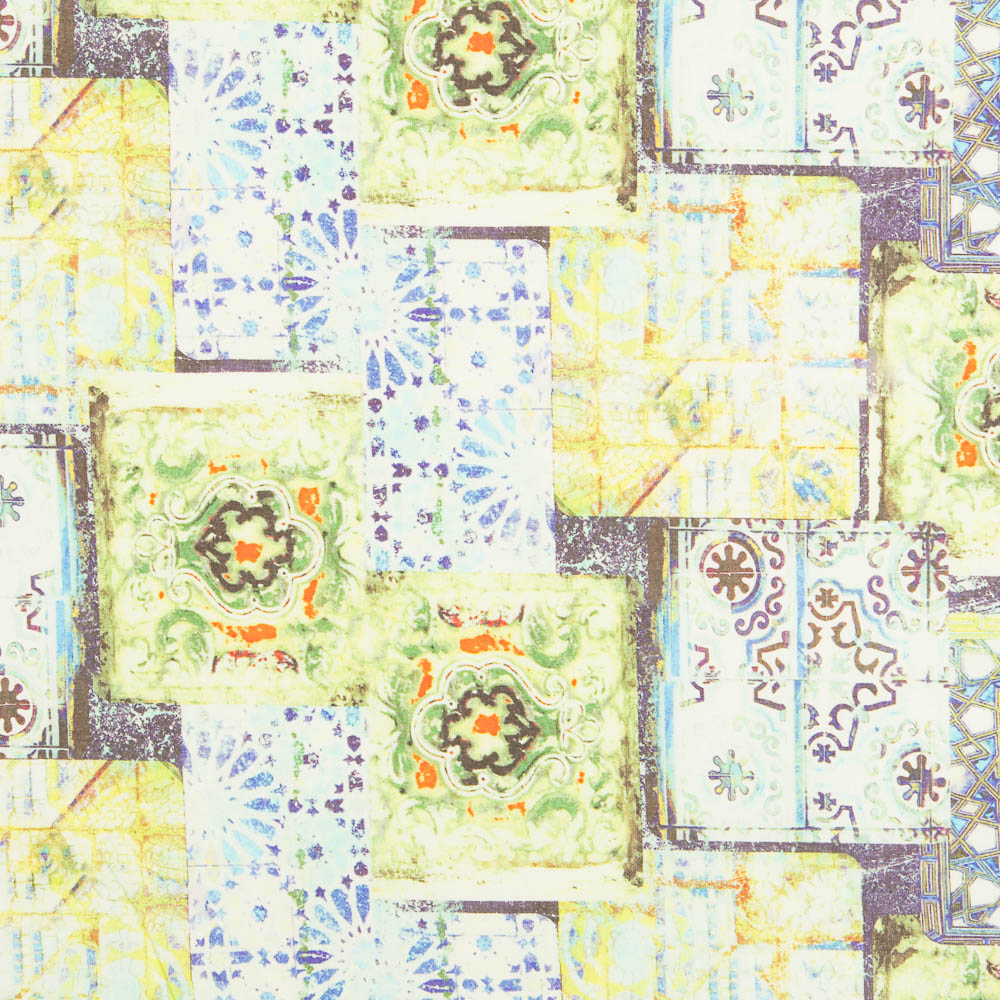 Linho Estampado Étnico Verde - Ribes y Casals