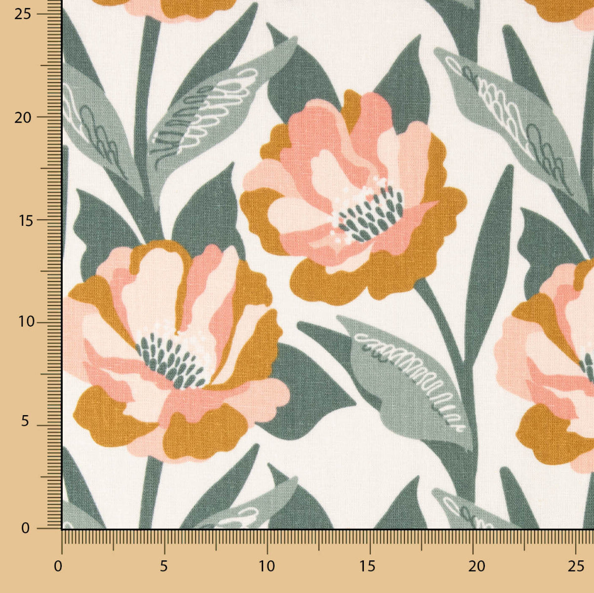 Linho Viscose Flores Karina - Ribes y Casals