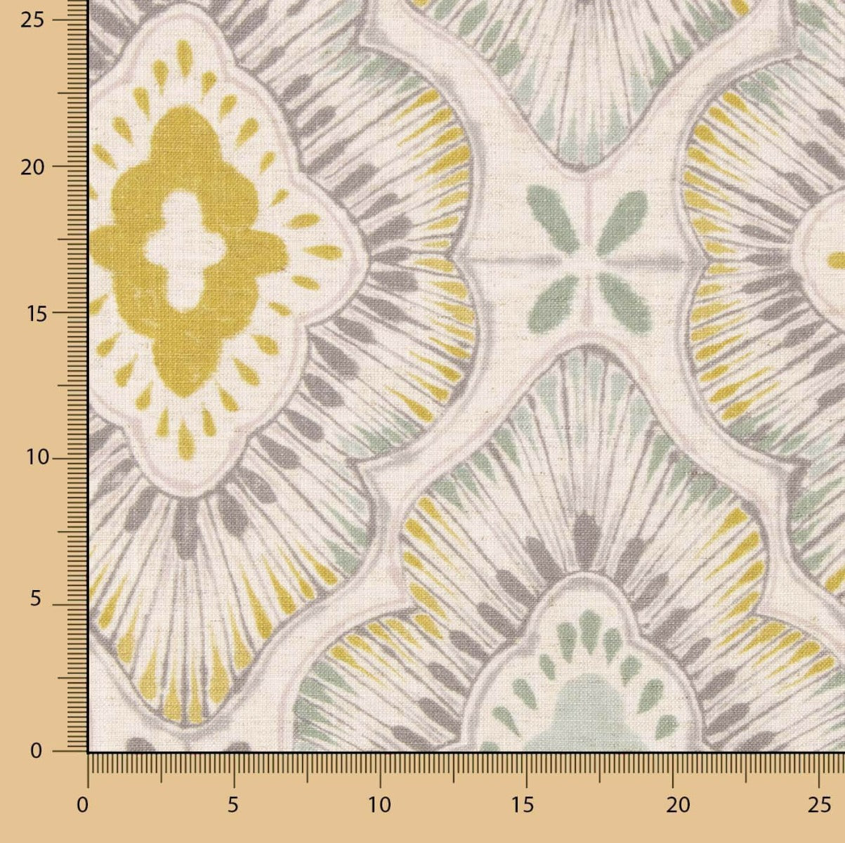 Linho Grosso Estampado Floral Mostarda - Ribes y Casals