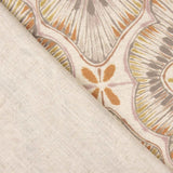 Linho Grosso Estampado Floral Telha - Ribes y Casals