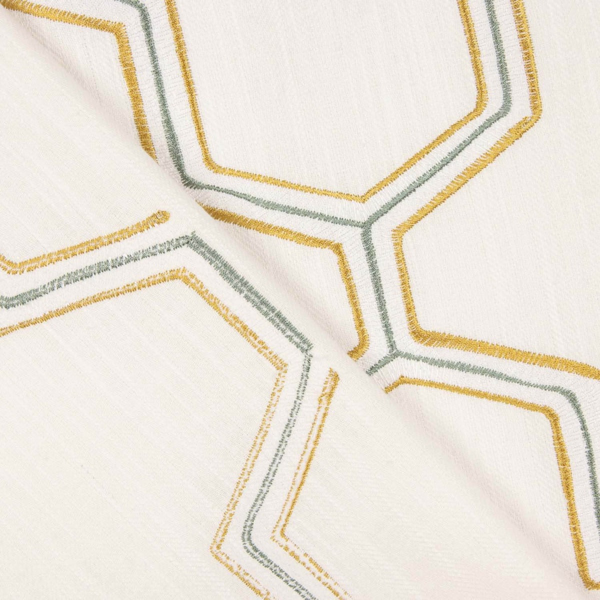 Linho Rústico Grosso Bordado Hexa - Ribes y Casals