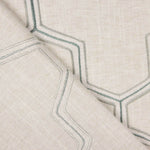 Linho Rústico Grosso Cinza Claro Bordado Hexa - Ribes y Casals