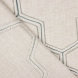 Linho Rústico Grosso Cinza Claro Bordado Hexa - Ribes y Casals