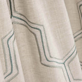 Linho Rústico Grosso Cinza Claro Bordado Hexa - Ribes y Casals