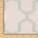 Linho Rústico Grosso Cinza Claro Bordado Hexa - Ribes y Casals