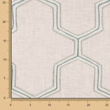 Linho Rústico Grosso Cinza Claro Bordado Hexa - Ribes y Casals