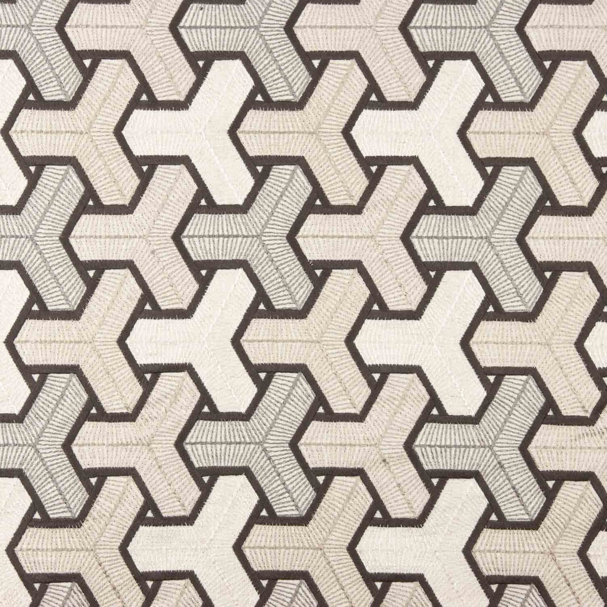 Linho Rústico Grosso Bordado Trigonometria - Ribes y Casals