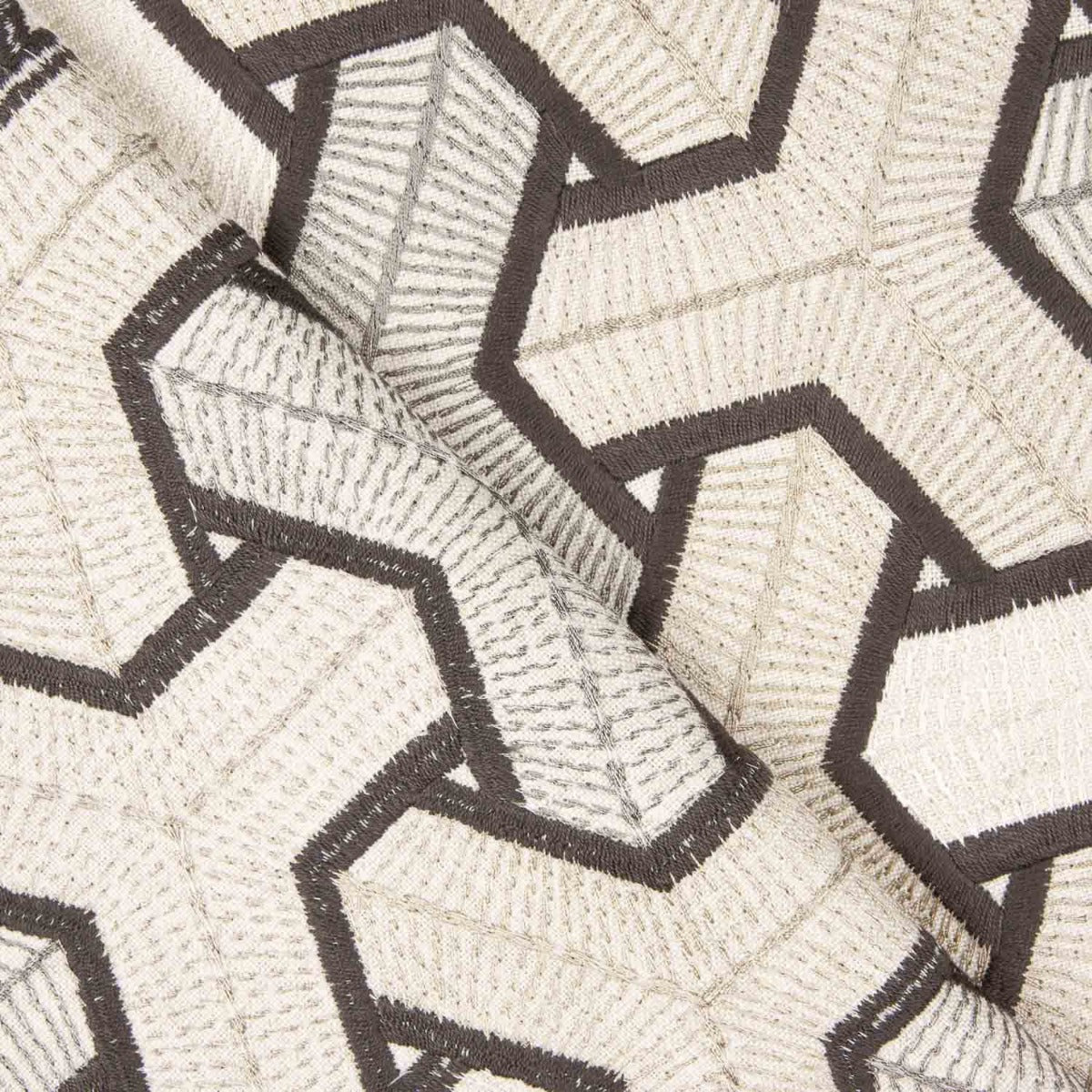 Linho Rústico Grosso Bordado Trigonometria - Ribes y Casals