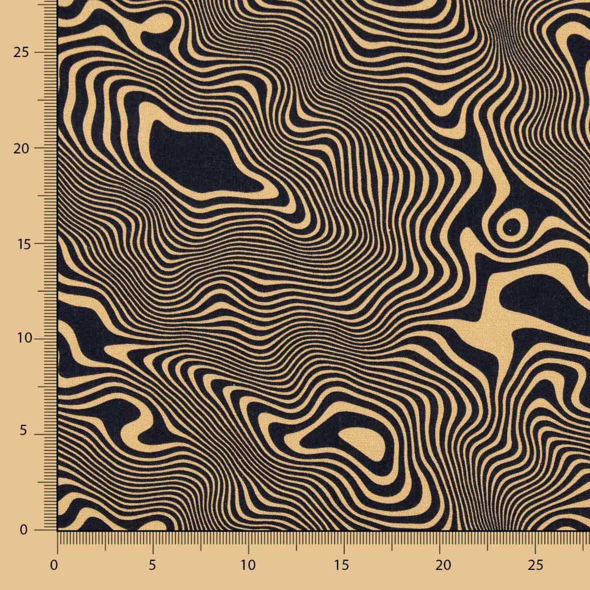 Lino Viscosa Abstracto Camel - Ribes y Casals