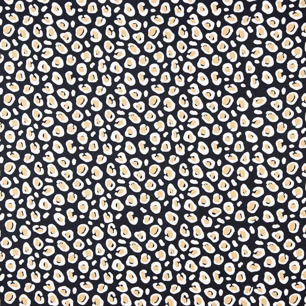 Lino Viscosa Leopardo Negro - Ribes y Casals