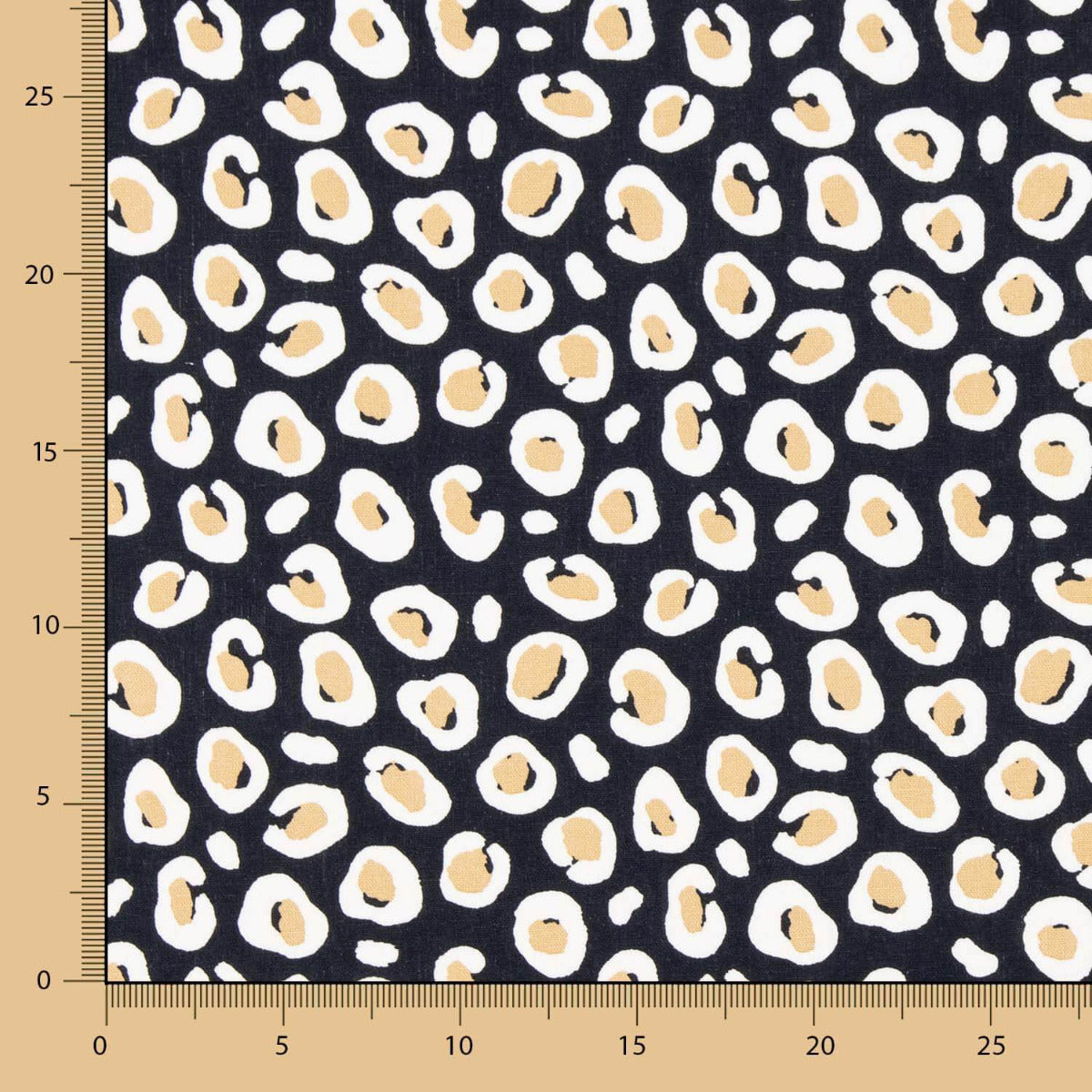 Lino Viscosa Leopardo Negro - Ribes y Casals