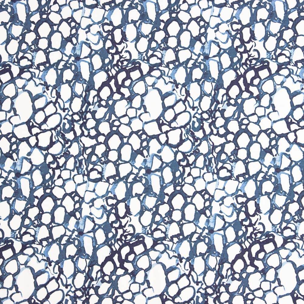 Linho Viscose Mosaico Azul - Ribes y Casals