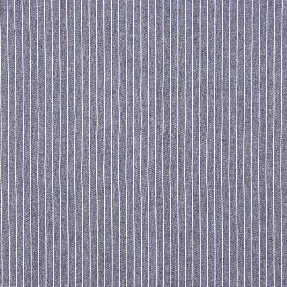 Linho Viscose Oxford Listrado Azul - Ribes y Casals